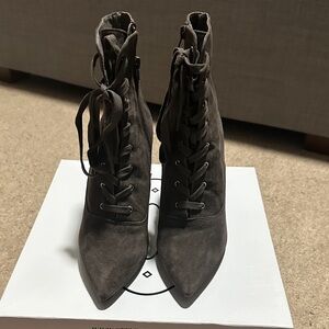Steve Madden Dark Grey Lace-Up Boots